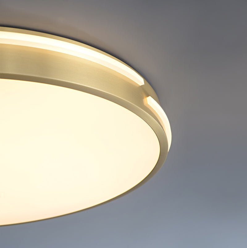 GoldAura | LED-Deckenleuchte – Rundes Design mit Goldfinish & Kupferring, 24W, 3000K–6000K, UL/CE