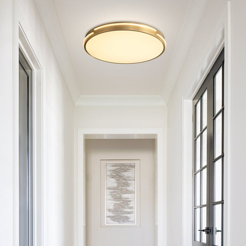 GoldAura | LED-Deckenleuchte – Rundes Design mit Goldfinish & Kupferring, 24W, 3000K–6000K, UL/CE