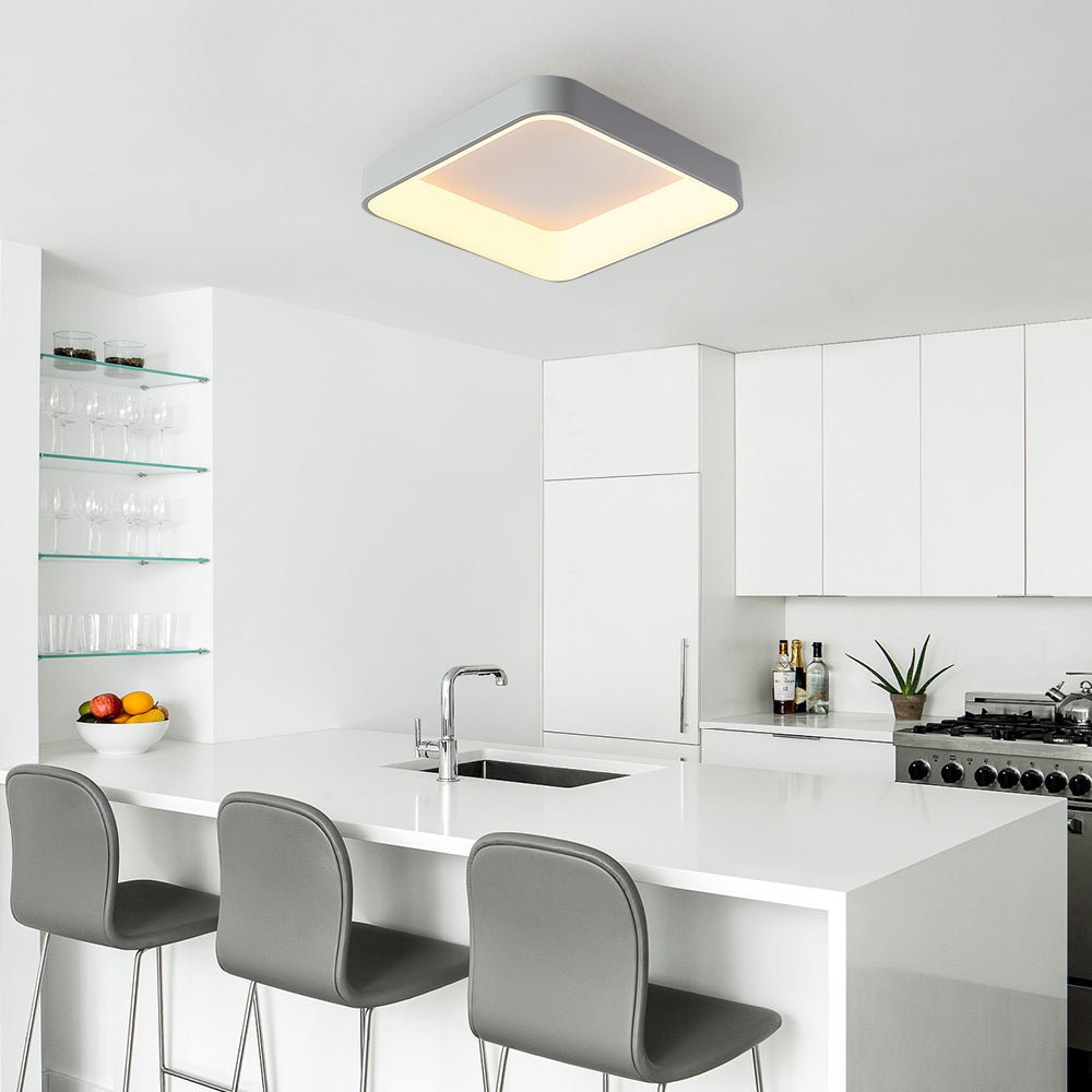 NordicSquare | LED-Deckenleuchte – Flache quadratische Lampe mit Acrylschirm