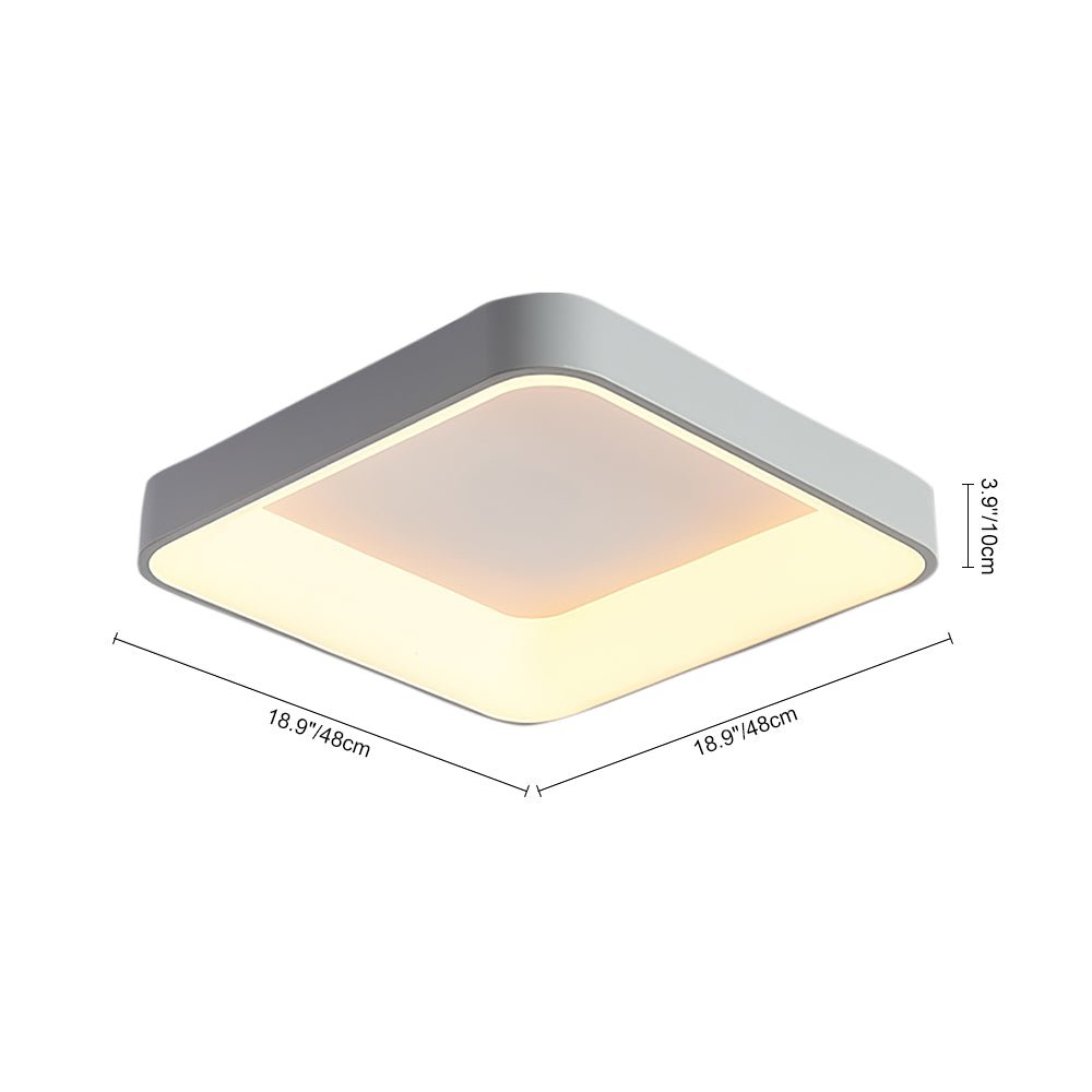 NordicSquare | LED-Deckenleuchte – Flache quadratische Lampe mit Acrylschirm