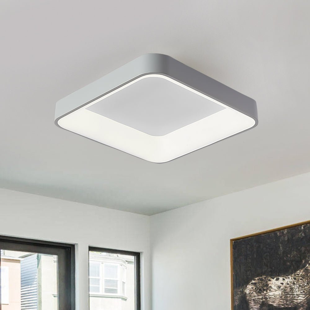 NordicSquare | LED-Deckenleuchte – Flache quadratische Lampe mit Acrylschirm