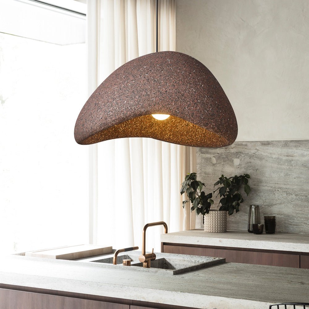 WabiFleck | Handgefertigte Pendelleuchte im japanischen Wabi-Sabi-Stil – Dimmbar