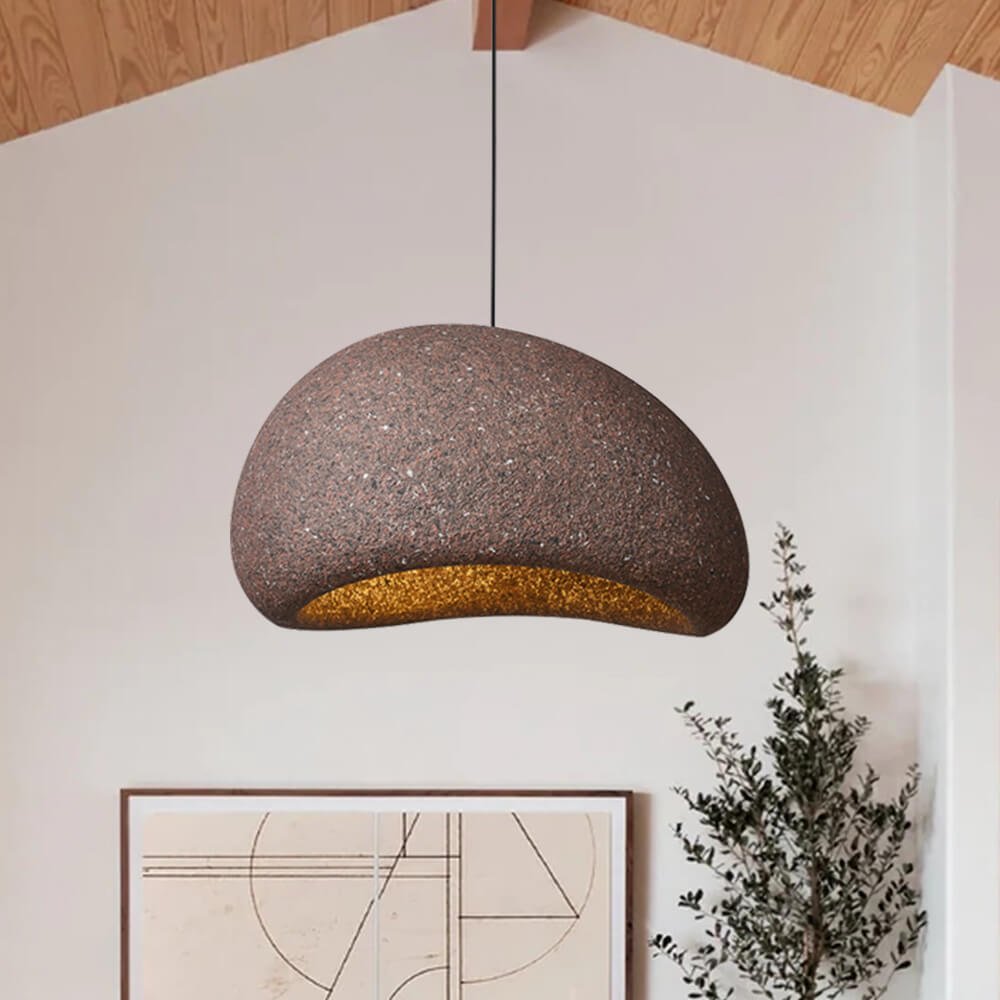 WabiFleck | Handgefertigte Pendelleuchte im japanischen Wabi-Sabi-Stil – Dimmbar