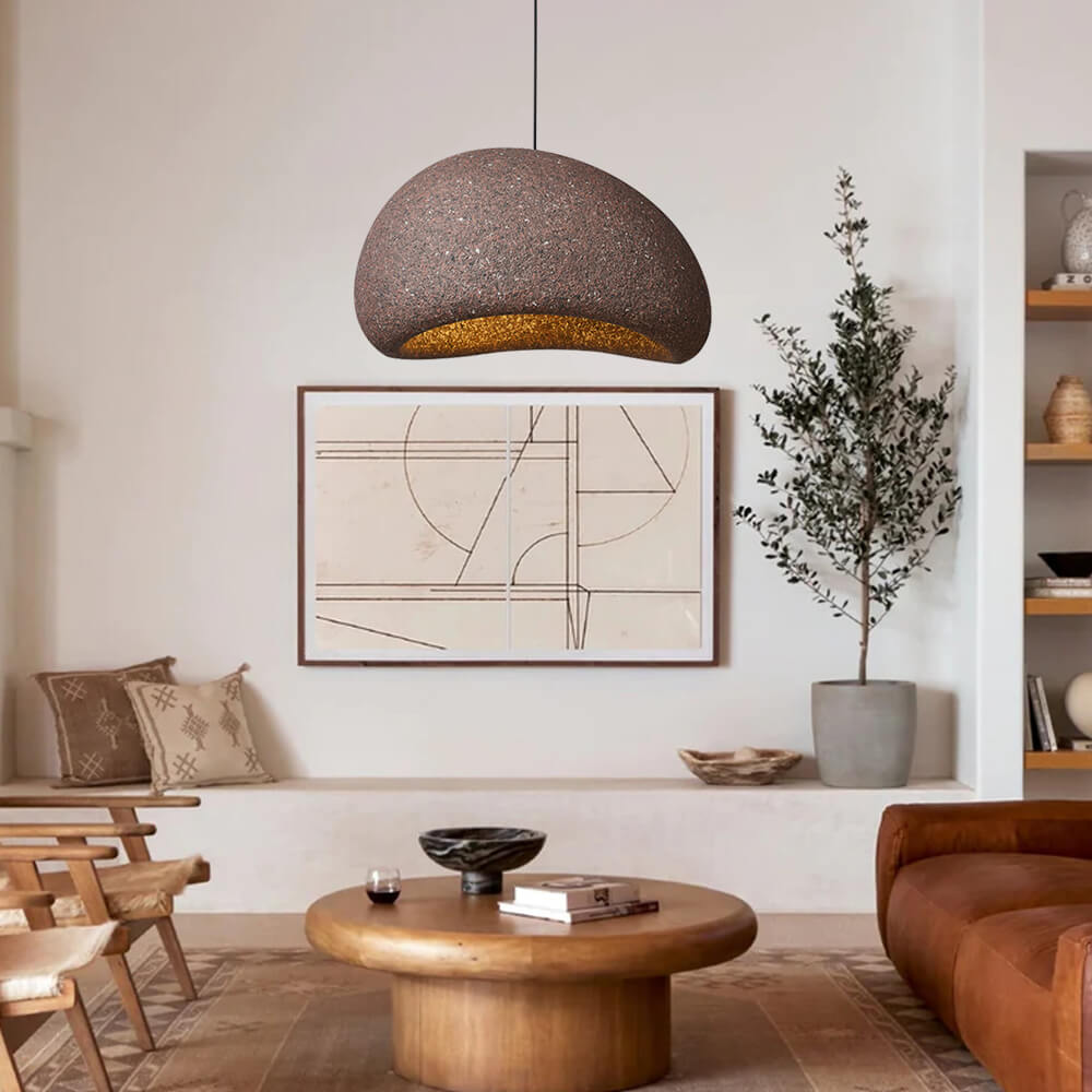 WabiFleck | Handgefertigte Pendelleuchte im japanischen Wabi-Sabi-Stil – Dimmbar