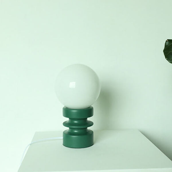 RetroGlow | Tischlampe in Orange mit massivem Glas
