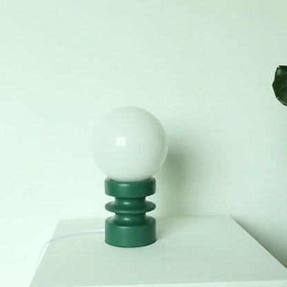 RetroGlow | Tischlampe in Orange mit massivem Glas