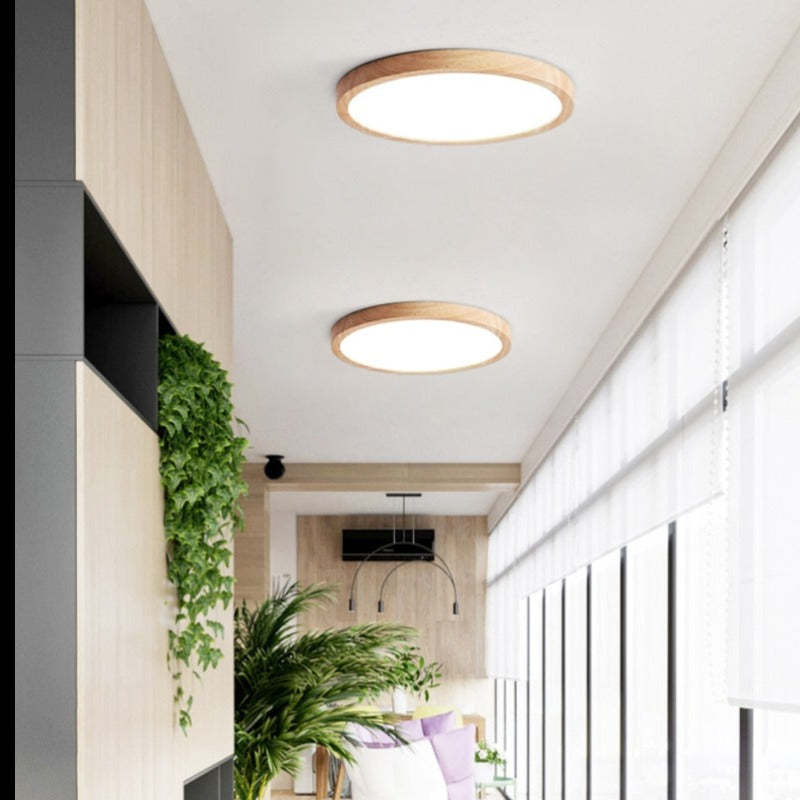 LichtHolz | Moderne LED Deckenleuchte – Minimalistisch, Stilvoll, Holzfarben für Wohn- und Schlafzimmer