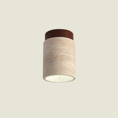 Solvessa | Moderne LED Deckenleuchte aus Acryl und Travertin für Schlafzimmer und Wohnbereich (4W)