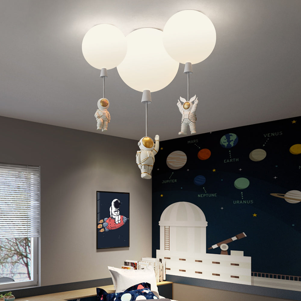 Gagarin | Astronauten-Ballon LED Deckenleuchte – 8 Farben, Fantasievolles Design für Kinderzimmer