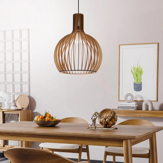 HimmlischeLeuchte | Deckenlampe – Elegante Schwarze LED-Hängeleuchte aus Holz