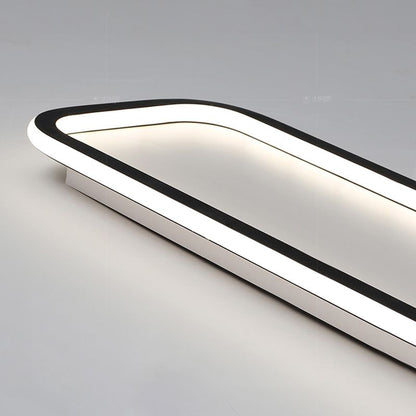 LumaRecta | Moderne Rechteckige LED-Deckenleuchte in Schwarz aus Metall und Silikon für Wohn-/Schlafzimmer