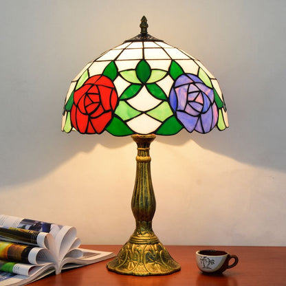 Elegante LED Tischlampe mit Kuppelschirm – Farbige Akzente für Wohn- und Schlafzimmer, Metall & Glas