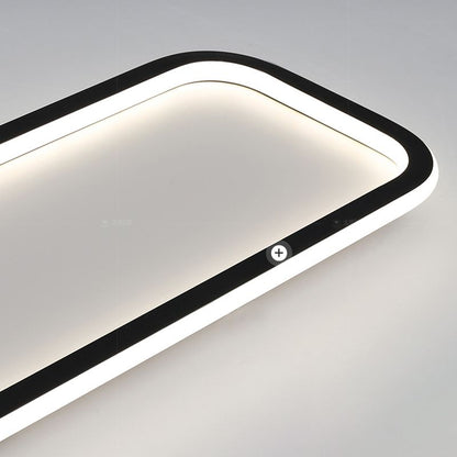 LumaRecta | Moderne Rechteckige LED-Deckenleuchte in Schwarz aus Metall und Silikon für Wohn-/Schlafzimmer