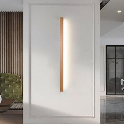 Modern Linear LED Wandleuchte Ozumi – 1/2-flammig Holz & Acryl für Spiegel- und Wohnbereich