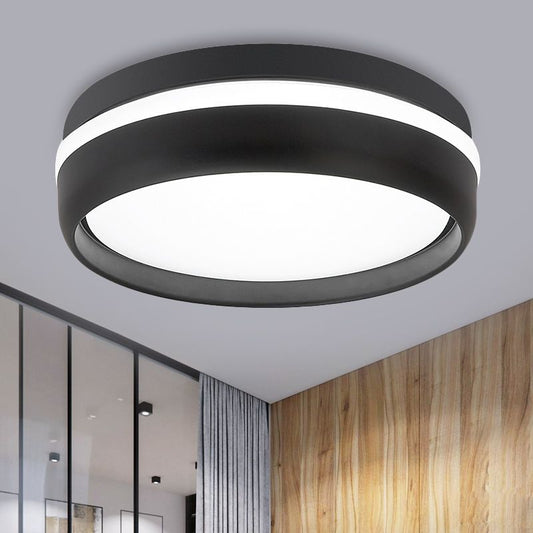 LumaRund | Moderne Runde LED-Deckenleuchte in Schwarz und Weiß