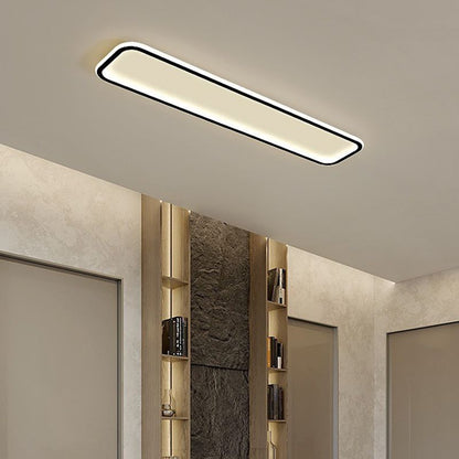 LumaRecta | Moderne Rechteckige LED-Deckenleuchte in Schwarz aus Metall und Silikon für Wohn-/Schlafzimmer