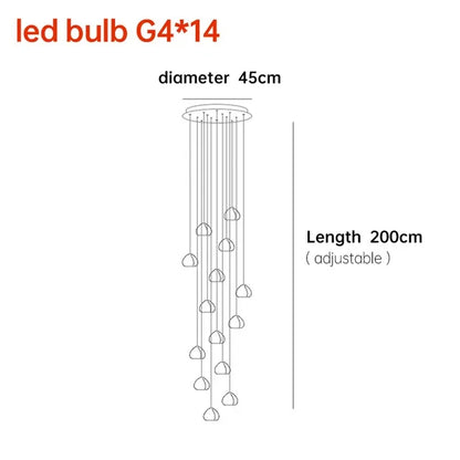 Cernobbio | Kristallpendelleuchte – Moderne LED-Hängeleuchte mit Edelstahl & Klarglas, Warm/Kaltlicht