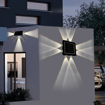 SensoLuma | Intelligente Solarwandleuchte mit Dämmerungssensor und warmem Licht