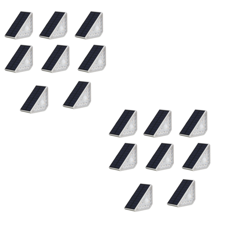 TreppenLicht Eco | Nachhaltige Solarstufenlichter mit wetterfestem Design - 8er/16er/24er Pack