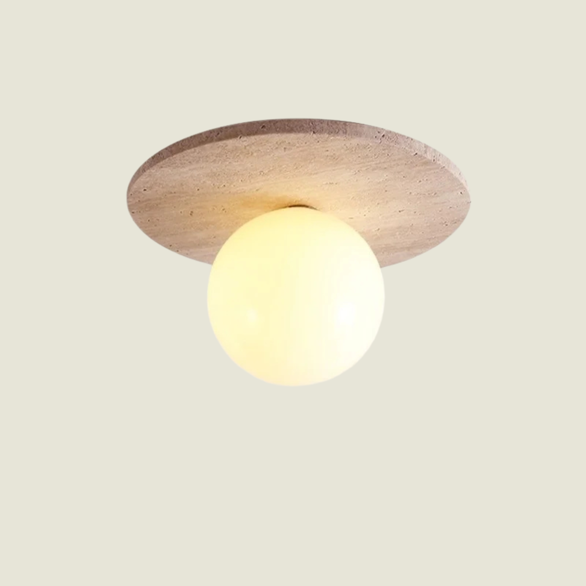 Solvessa | Moderne LED Deckenleuchte aus Acryl und Travertin für Schlafzimmer und Wohnbereich (4W)