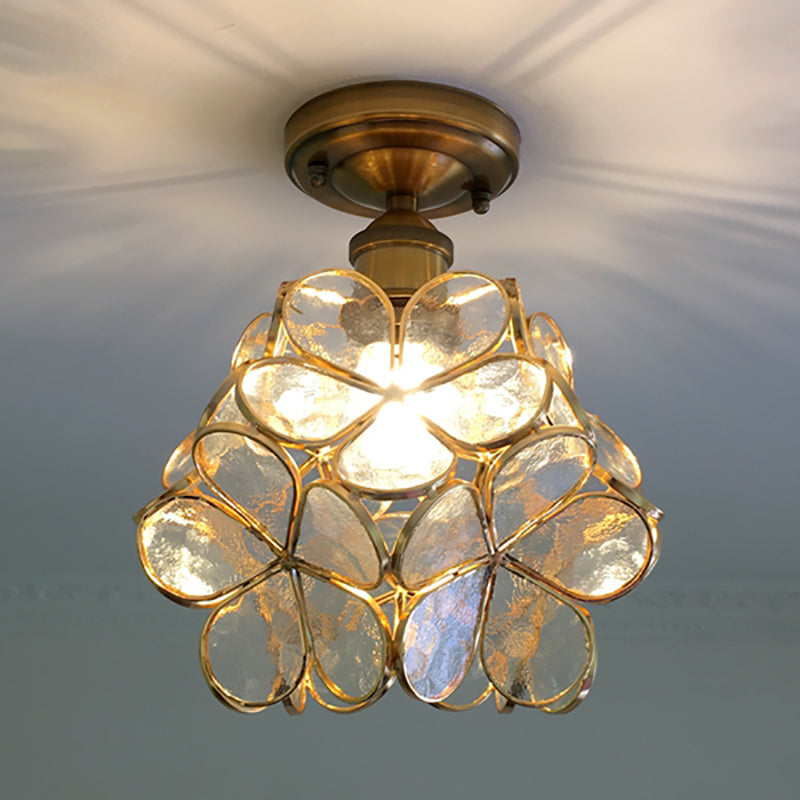VitaBlossom | Retro-Stil Bunte Glas Deckenlampe mit Blumenmuster