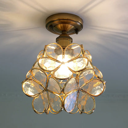 VitaBlossom | Retro Glas-Deckenleuchte mit handbemaltem Blumenmuster