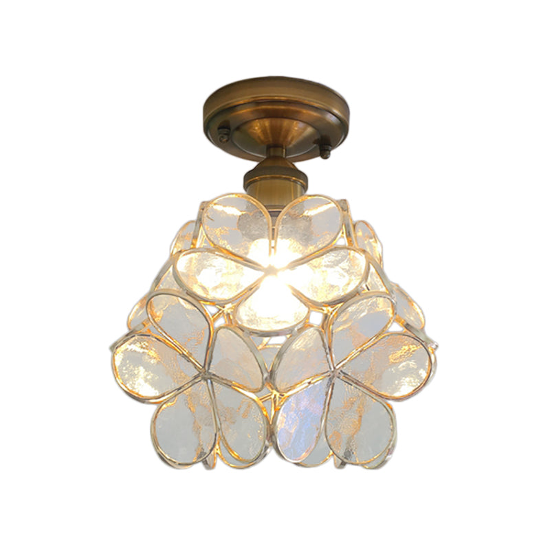 VitaBlossom | Retro-Stil Bunte Glas Deckenlampe mit Blumenmuster