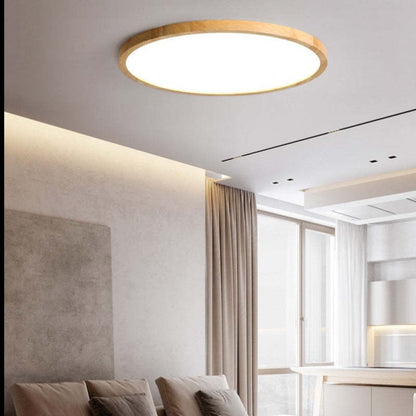 LichtHolz | Moderne LED Deckenleuchte – Minimalistisch, Stilvoll, Holzfarben für Wohn- und Schlafzimmer