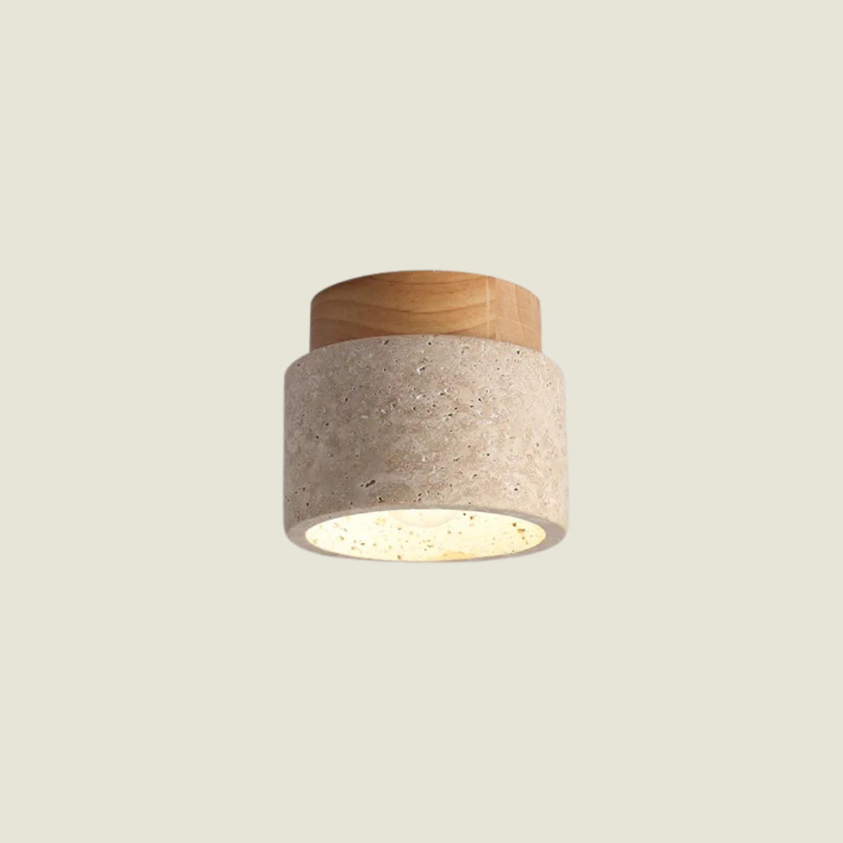 Solvessa | Moderne LED Deckenleuchte aus Acryl und Travertin für Schlafzimmer und Wohnbereich (4W)