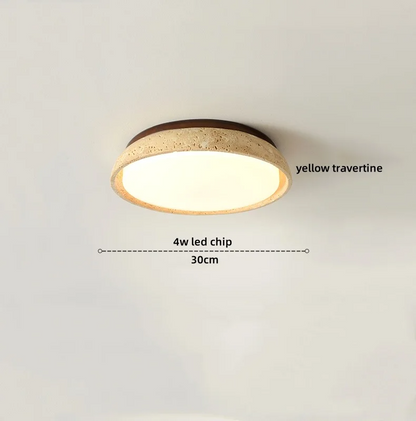 Solvessa | Moderne LED Deckenleuchte aus Acryl und Travertin für Schlafzimmer und Wohnbereich (4W)