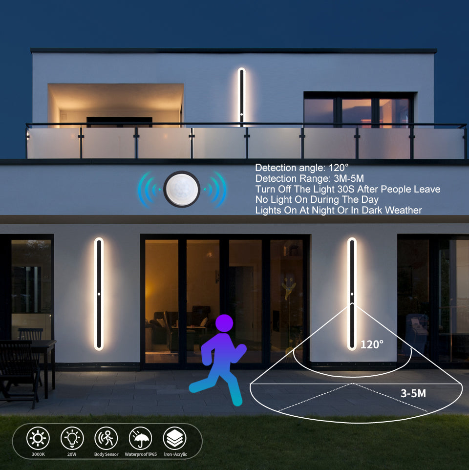 Lucano | Außenwandleuchte – LED mit Bewegungsmelder, IP65 wasserdicht