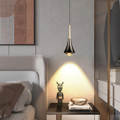 AquaLumière | Pendelleuchte – Nordische Tropfenform LED-Hängeleuchte aus Metall, Warmweiß 3000K, IP40
