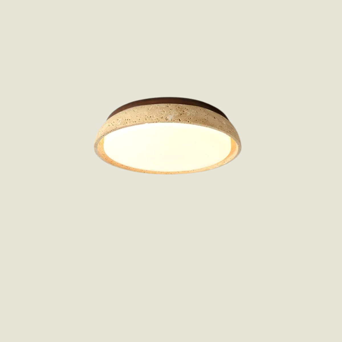 Solvessa | Moderne LED Deckenleuchte aus Acryl und Travertin für Schlafzimmer und Wohnbereich (4W)