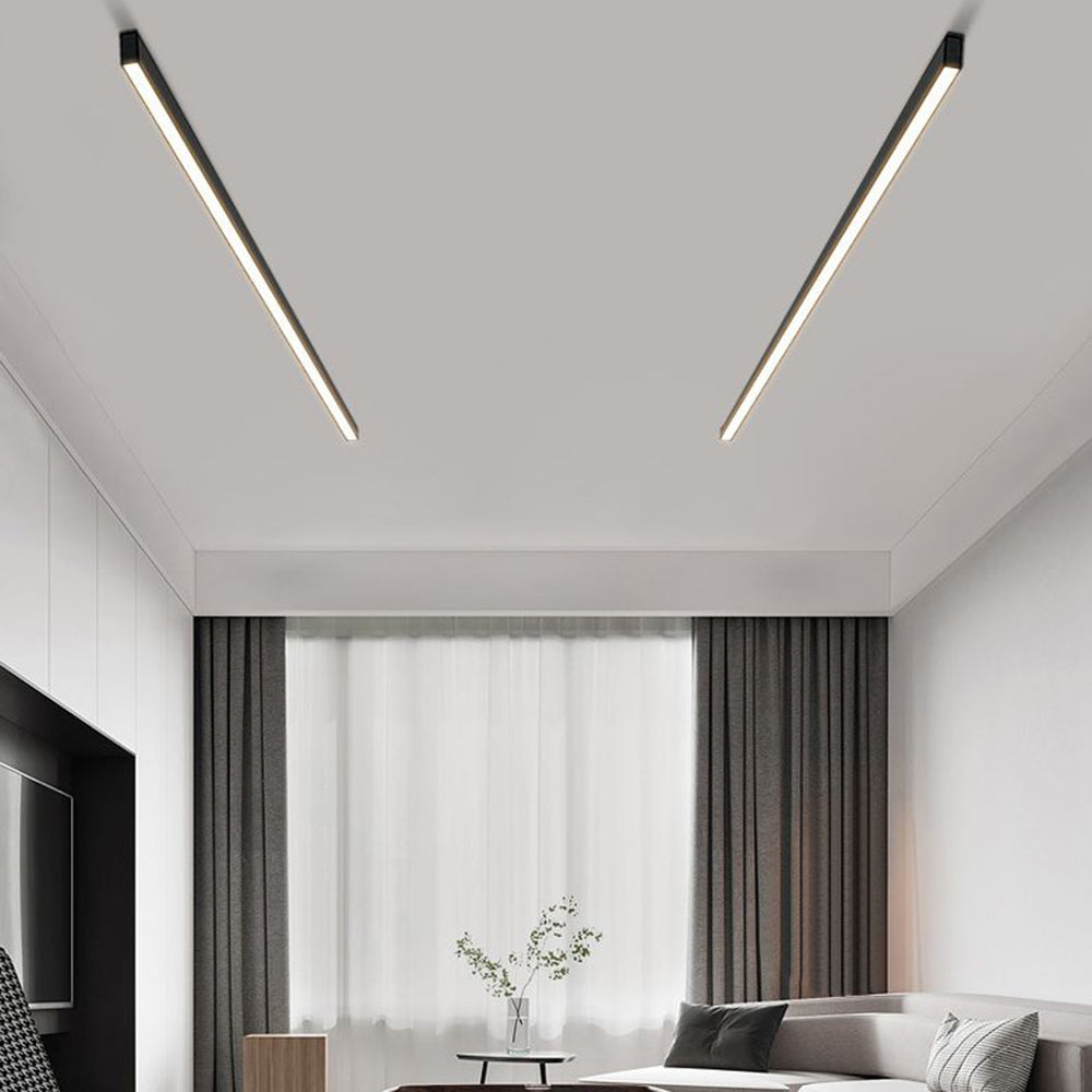 LED-Deckenleuchte LineaLux in schwarzem Metall mit gleichmäßigem Licht