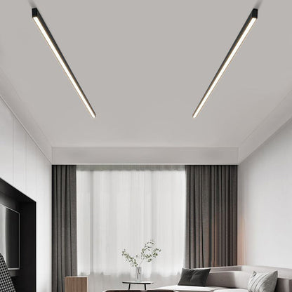 LED-Deckenleuchte LineaLux in schwarzem Metall mit gleichmäßigem Licht