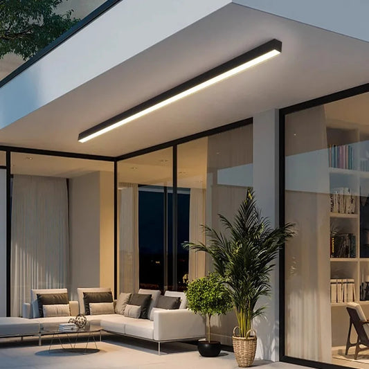 LineaLux Pluss | Outdoor LED-Deckenleuchte – Wetterfeste IP65 Lampe in Schwarz & Weiß, Modernes Lineares Design Für Terrasse, Balkon & Hauseingang111