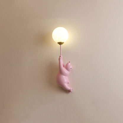 LichtFlair Design Bären LED Wandleuchte Weiß, Kinderzimmer/Schlafzimmer