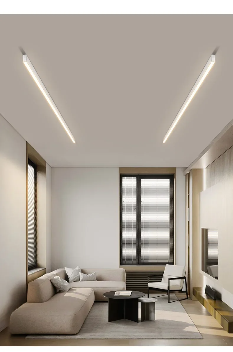 LineaLux LED-Deckenleuchte in weißem Metall, montiert an der Decke
