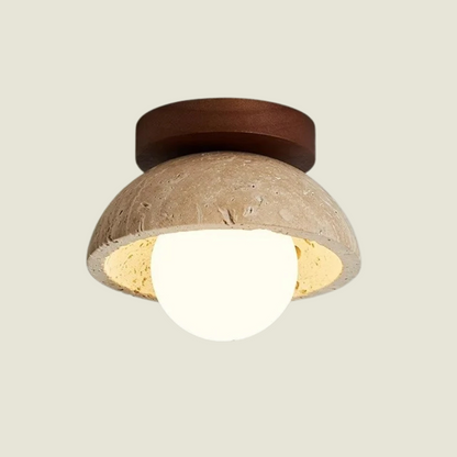 Solvessa | Moderne LED Deckenleuchte aus Acryl und Travertin für Schlafzimmer und Wohnbereich (4W)