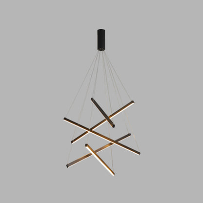 LumiStrata | Moderne LED-Pendellampe – Mehrstufige Metallleuchte, dimmbar mit Fernbedienung