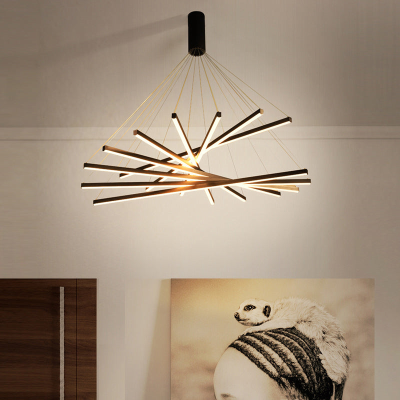LumiStrata | Moderne LED-Pendellampe – Mehrstufige Metallleuchte, dimmbar mit Fernbedienung