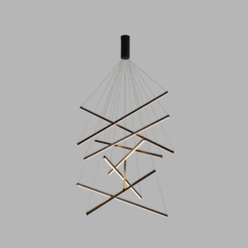 LumiStrata | Moderne LED-Pendellampe – Mehrstufige Metallleuchte, dimmbar mit Fernbedienung