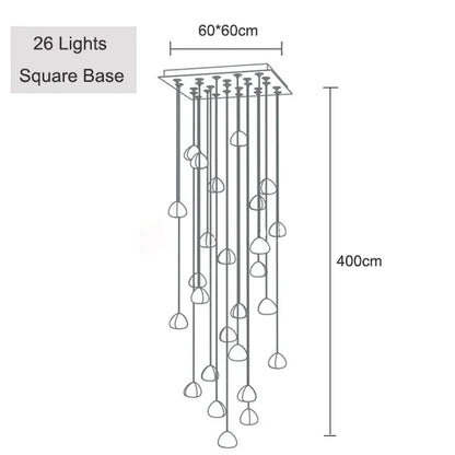 Cernobbio | Kristallpendelleuchte – Moderne LED-Hängeleuchte mit Edelstahl & Klarglas, Warm/Kaltlicht