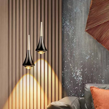AquaLumière | Pendelleuchte – Nordische Tropfenform LED-Hängeleuchte aus Metall, Warmweiß 3000K, IP40
