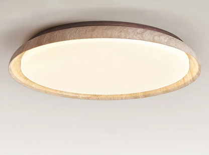 Solvessa | Moderne LED Deckenleuchte aus Acryl und Travertin für Schlafzimmer und Wohnbereich (4W)