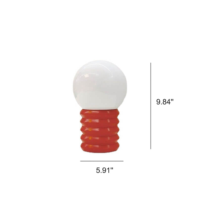RetroGlow | Tischlampe in Orange mit massivem Glas