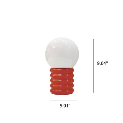 RetroGlow | Tischlampe in Orange mit massivem Glas
