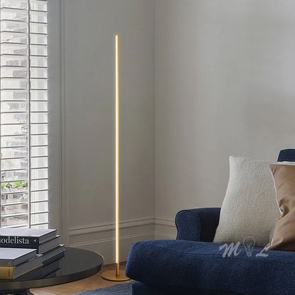 LunaLux | Moderne Schlankes LED-Stehleuchte – Dimmbar mit Fernbedienung, Schwarz, Gold, Weiß