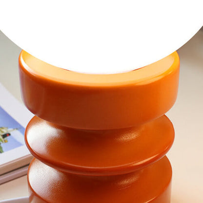 RetroGlow | Tischlampe in Orange mit massivem Glas