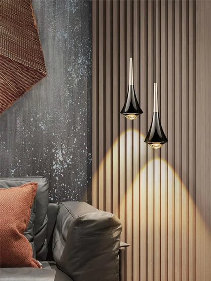 AquaLumière | Pendelleuchte – Nordische Tropfenform LED-Hängeleuchte aus Metall, Warmweiß 3000K, IP40